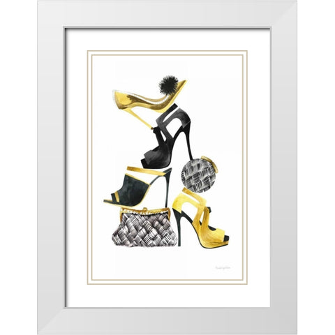 Glitz and Glam I White Modern Wood Framed Art Print with Double Matting by Charro, Mercedes Lopez