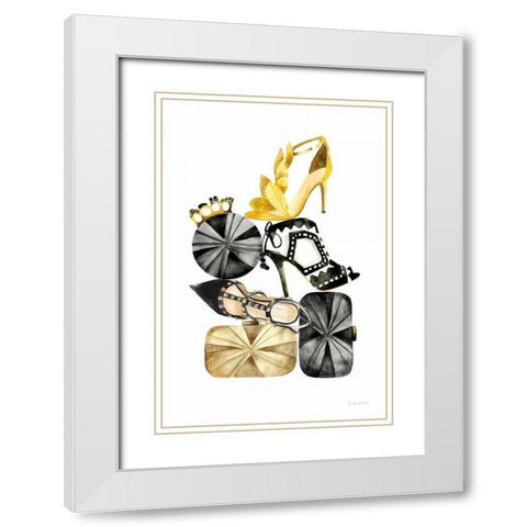 Glitz and Glam II White Modern Wood Framed Art Print with Double Matting by Charro, Mercedes Lopez