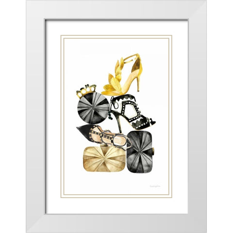 Glitz and Glam II White Modern Wood Framed Art Print with Double Matting by Charro, Mercedes Lopez