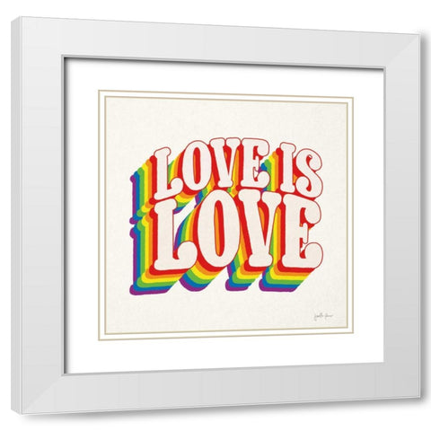 Love is Love I White Modern Wood Framed Art Print with Double Matting by Penner, Janelle