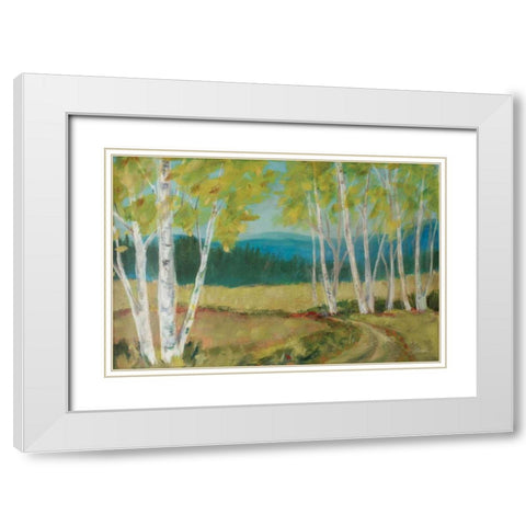 Birch Road White Modern Wood Framed Art Print with Double Matting by Schlabach, Sue