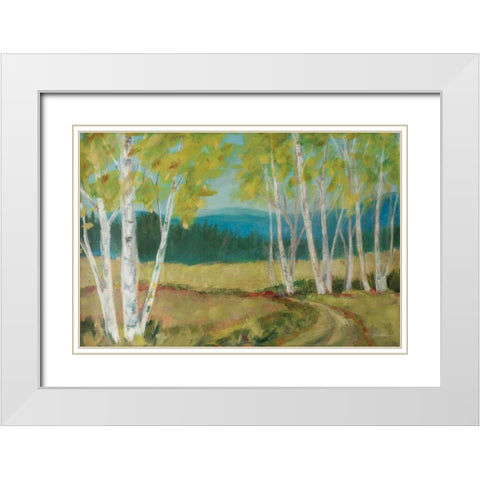 Birch Road White Modern Wood Framed Art Print with Double Matting by Schlabach, Sue