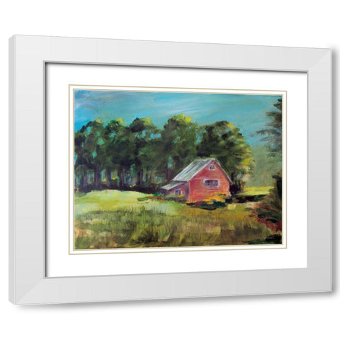 Buds Barn White Modern Wood Framed Art Print with Double Matting by Schlabach, Sue