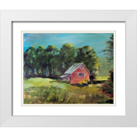 Buds Barn White Modern Wood Framed Art Print with Double Matting by Schlabach, Sue