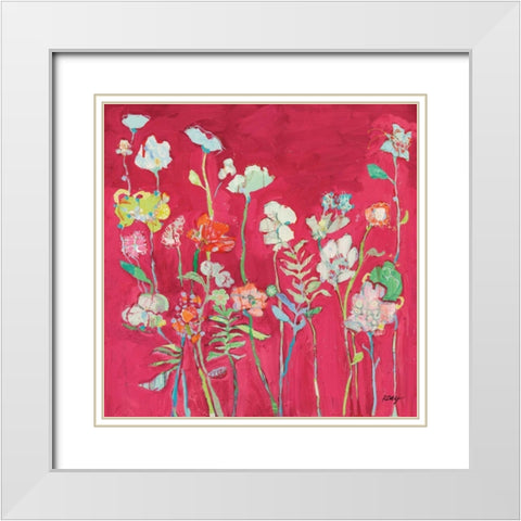 Richness of Flowers White Modern Wood Framed Art Print with Double Matting by Day, Kellie