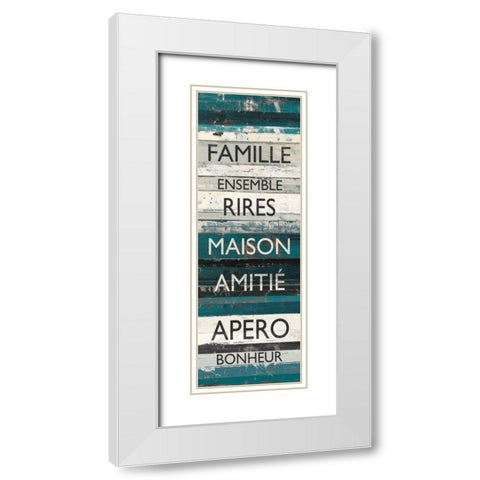 Blue Zephyr Quote III White Modern Wood Framed Art Print with Double Matting by Schick, Mike