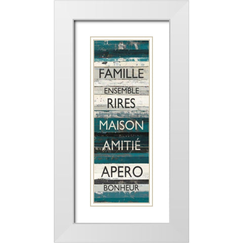 Blue Zephyr Quote III White Modern Wood Framed Art Print with Double Matting by Schick, Mike