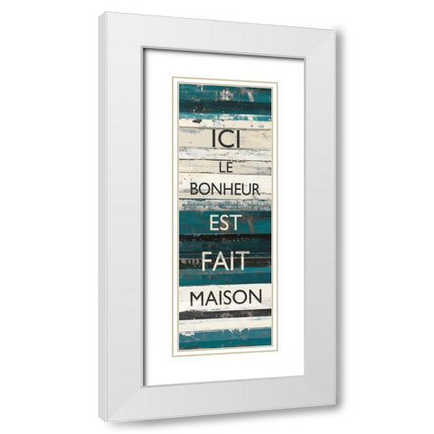 Blue Zephyr Quote IV White Modern Wood Framed Art Print with Double Matting by Schick, Mike