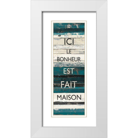 Blue Zephyr Quote IV White Modern Wood Framed Art Print with Double Matting by Schick, Mike
