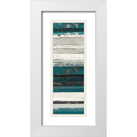 Blue Zephyr III White Modern Wood Framed Art Print with Double Matting by Schick, Mike