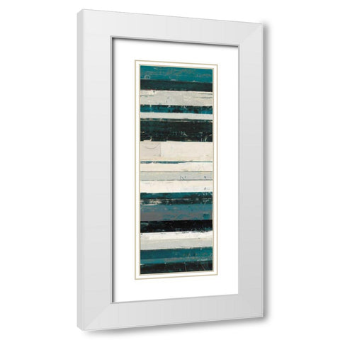 Blue Zephyr IV White Modern Wood Framed Art Print with Double Matting by Schick, Mike