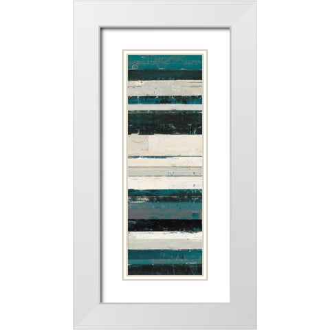 Blue Zephyr IV White Modern Wood Framed Art Print with Double Matting by Schick, Mike