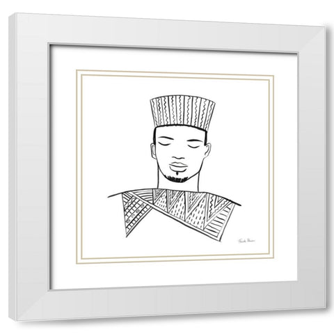 Muse III White Modern Wood Framed Art Print with Double Matting by Zaman, Farida