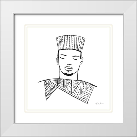 Muse III White Modern Wood Framed Art Print with Double Matting by Zaman, Farida