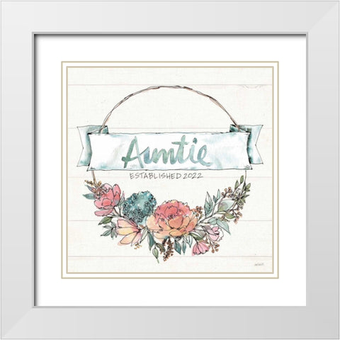 Country Love IV Auntie White Modern Wood Framed Art Print with Double Matting by Tavoletti, Anne