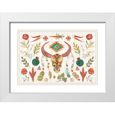 Southwest Vibes I No Words White Modern Wood Framed Art Print with Double Matting by Zaman, Farida