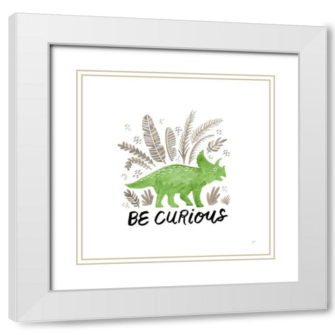 Dino Inspiration I Lime White Modern Wood Framed Art Print with Double Matting by Panganiban, Karyn