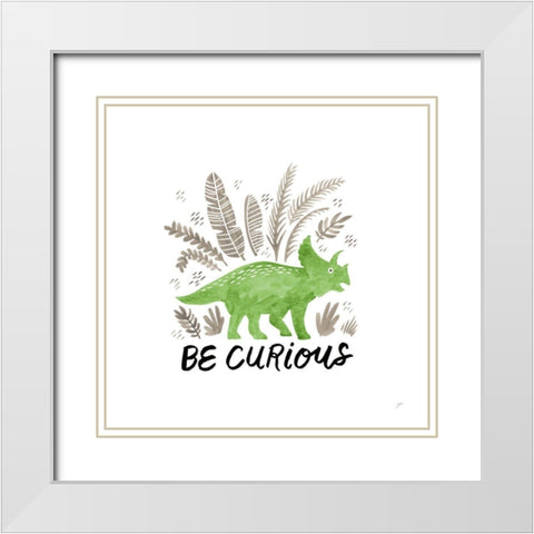 Dino Inspiration I Lime White Modern Wood Framed Art Print with Double Matting by Panganiban, Karyn