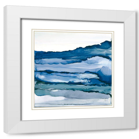Blue Grayscape III White Modern Wood Framed Art Print with Double Matting by Paschke, Chris