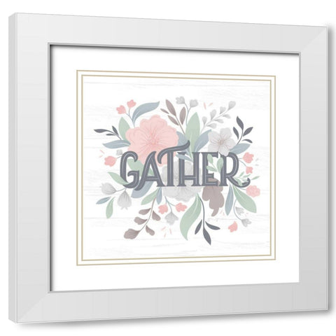 Farmhouse Floral I White Modern Wood Framed Art Print with Double Matting by Graham, Gia