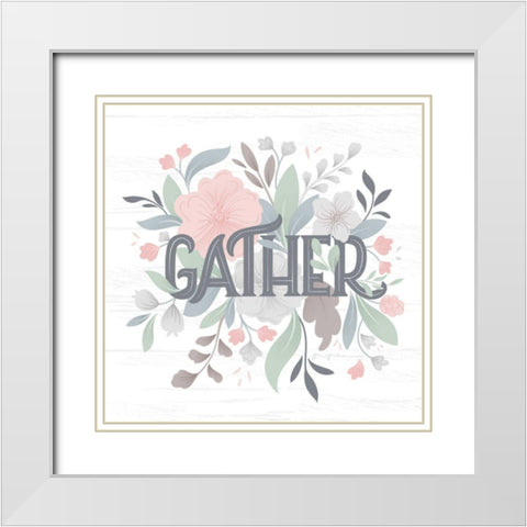 Farmhouse Floral I White Modern Wood Framed Art Print with Double Matting by Graham, Gia