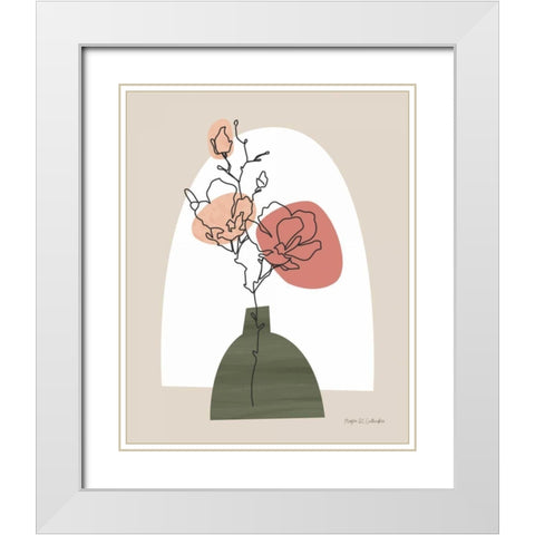 Potted Beauty I White Modern Wood Framed Art Print with Double Matting by Gallagher, Megan