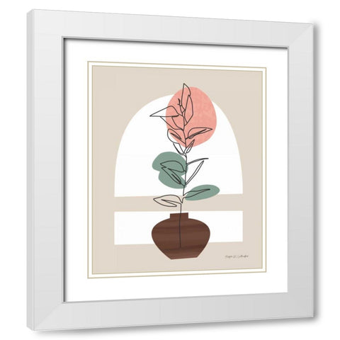 Potted Beauty II White Modern Wood Framed Art Print with Double Matting by Gallagher, Megan