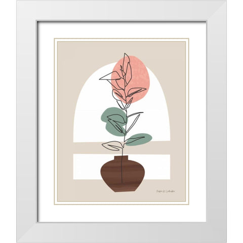 Potted Beauty II White Modern Wood Framed Art Print with Double Matting by Gallagher, Megan