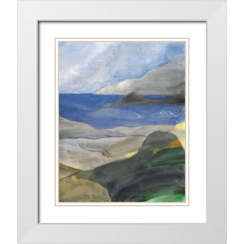 Above the Bay II White Modern Wood Framed Art Print with Double Matting by Hristova, Albena