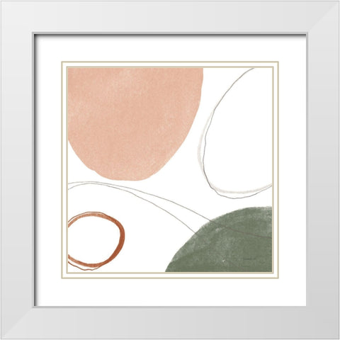 Threads of Motion I Warm Crop White Modern Wood Framed Art Print with Double Matting by Nai, Danhui
