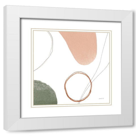 Threads of Motion II Warm Crop White Modern Wood Framed Art Print with Double Matting by Nai, Danhui