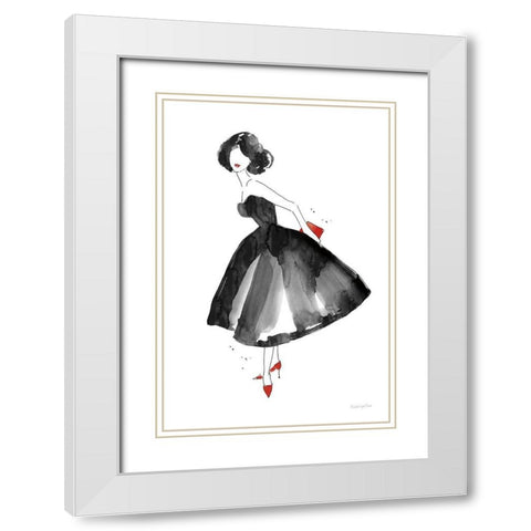 Fashion Debutante with Red White Modern Wood Framed Art Print with Double Matting by Charro, Mercedes Lopez