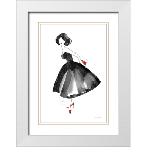 Fashion Debutante with Red White Modern Wood Framed Art Print with Double Matting by Charro, Mercedes Lopez