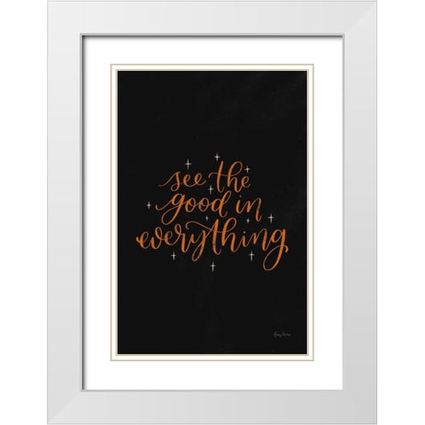 Mod Glam See the Good II Black White Modern Wood Framed Art Print with Double Matting by Thorns, Becky
