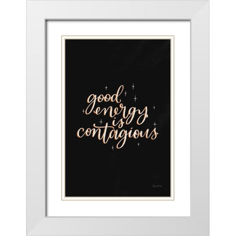 Mod Glam Good Energy II Black White Modern Wood Framed Art Print with Double Matting by Thorns, Becky