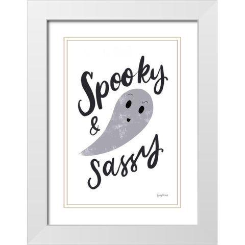 Sophisticated Spooky IB White Modern Wood Framed Art Print with Double Matting by Thorns, Becky