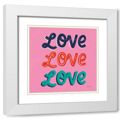 Love Letters III White Modern Wood Framed Art Print with Double Matting by Thorns, Becky