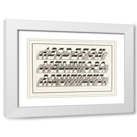 Bold Alphabet White Modern Wood Framed Art Print with Double Matting by Wild Apple Portfolio