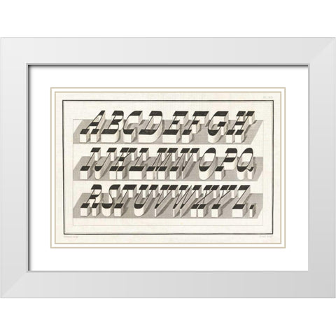 Bold Alphabet White Modern Wood Framed Art Print with Double Matting by Wild Apple Portfolio