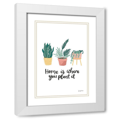 Plant It Retro White Modern Wood Framed Art Print with Double Matting by Thorns, Becky