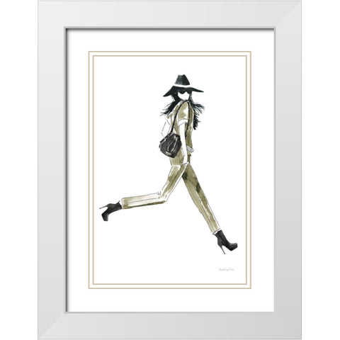 Out On the Town I Olive White Modern Wood Framed Art Print with Double Matting by Charro, Mercedes Lopez