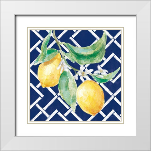 Everyday Chinoiserie Lemons I White Modern Wood Framed Art Print with Double Matting by Urban, Mary
