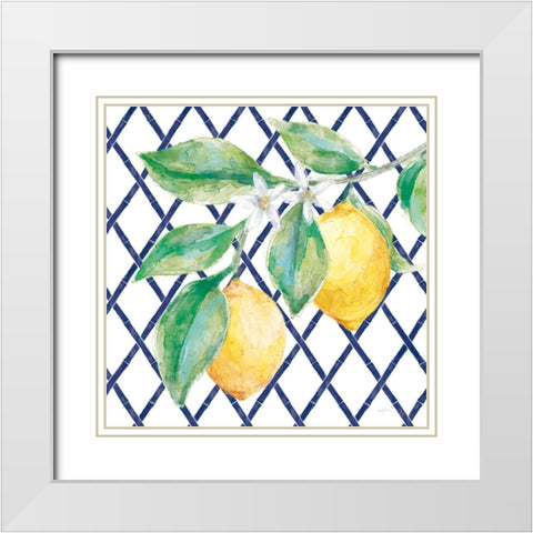 Everyday Chinoiserie Lemons II White Modern Wood Framed Art Print with Double Matting by Urban, Mary
