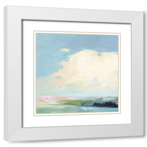 Colorful Horizon II Bright White Modern Wood Framed Art Print with Double Matting by Purinton, Julia