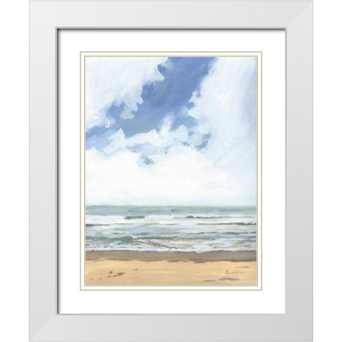 Walk on the Beach I White Modern Wood Framed Art Print with Double Matting by Munger, Pamela