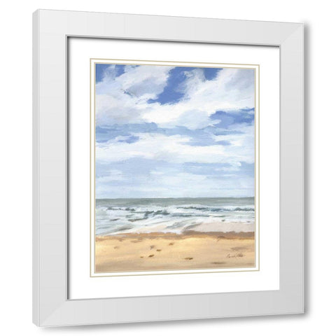 Walk on the Beach II White Modern Wood Framed Art Print with Double Matting by Munger, Pamela