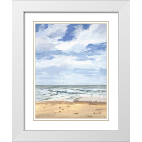 Walk on the Beach II White Modern Wood Framed Art Print with Double Matting by Munger, Pamela