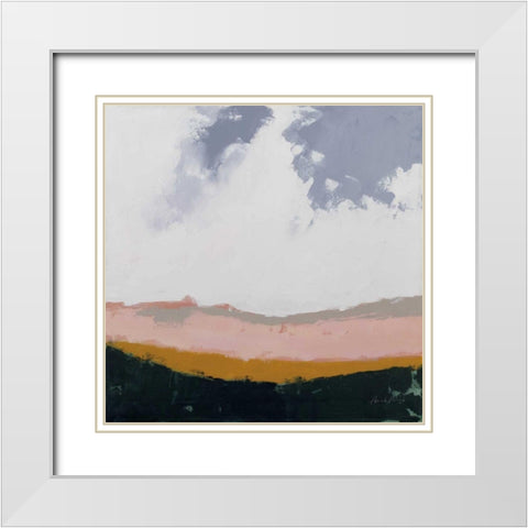 Hills Beyond Hills White Modern Wood Framed Art Print with Double Matting by Munger, Pamela