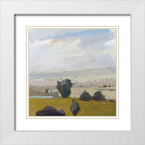 View of the Valley White Modern Wood Framed Art Print with Double Matting by Munger, Pamela