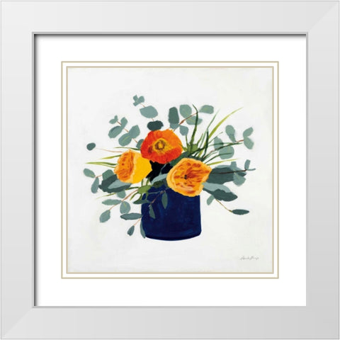 Simplicity Bouquet I White Modern Wood Framed Art Print with Double Matting by Munger, Pamela